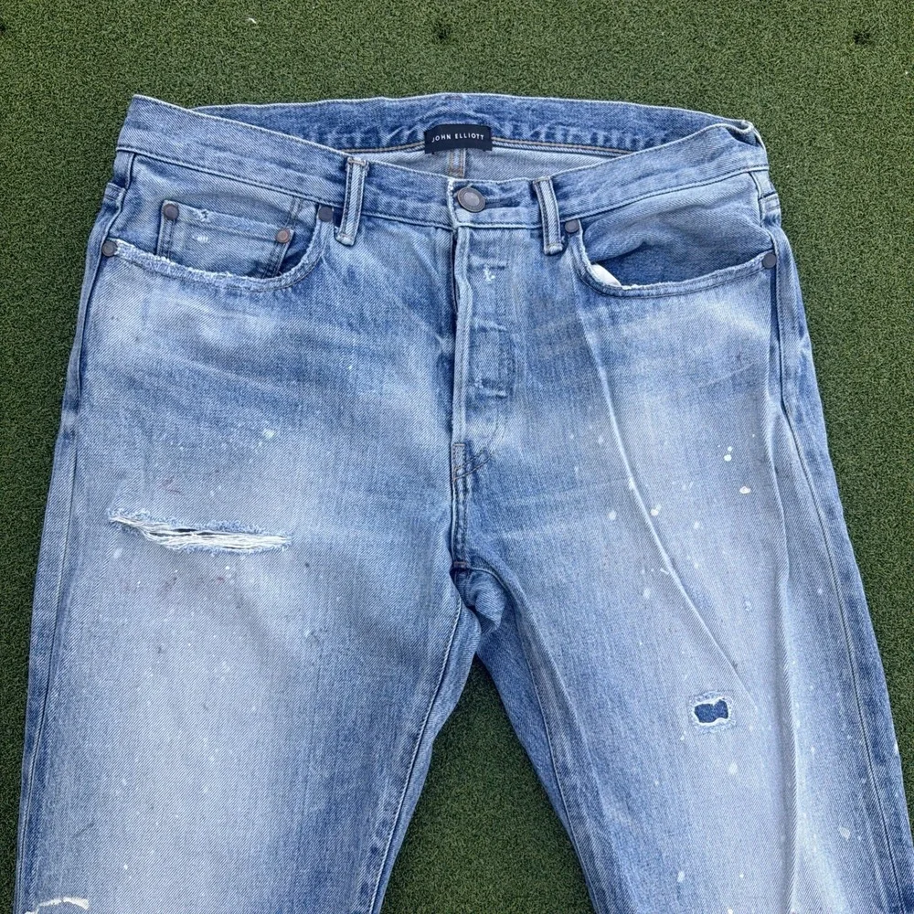 John Elliott Selvedge Splatter Paint Distressed Jeans  Size 32x32 Made in Japan
